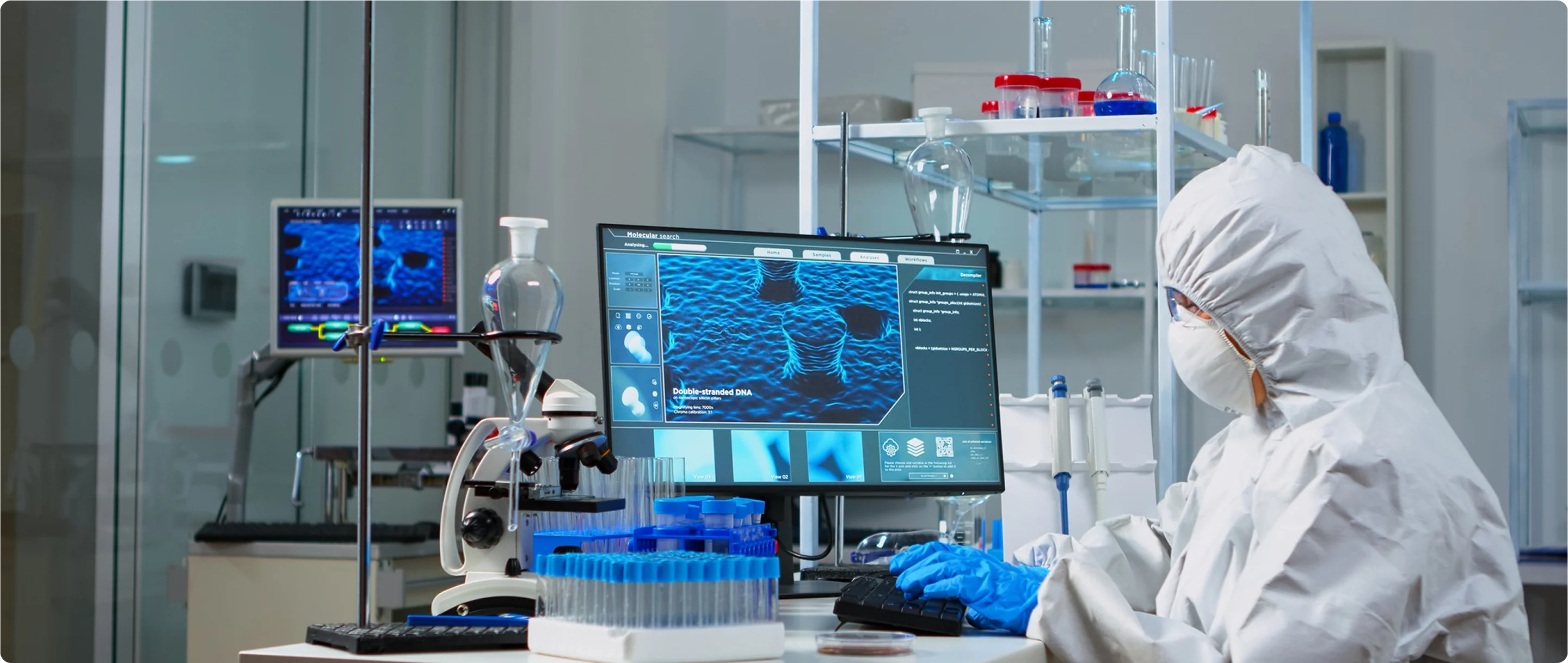 Advanced pharmaceutical lab instruments used in pharmaceutical industry for research and cleanroom monitoring.